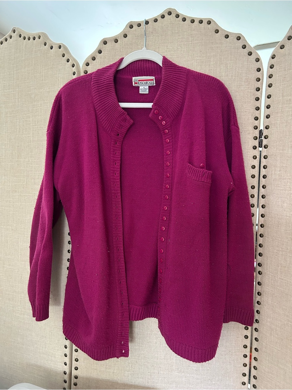 Vintage Magenta / Berry / Dark Purple Button-Front Vtg Cardigan Sweater